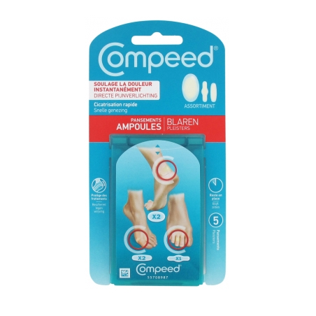 Pansements Anti-Ampoules - Soulage & Cicatrise - Compeed - 5 Pansements