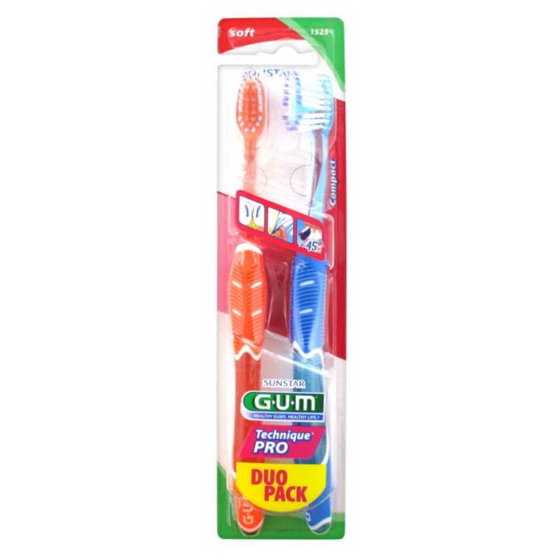 Brosse A Dents - Souple - Adultes - G.U.M - N°1525 - Lot de 2