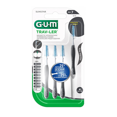 Brossettes Trav-Ler - Fine Conique - 2,6mm - Taille 7 - G.U.M - 4 Brossettes