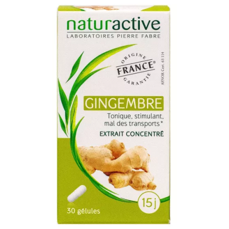 Gingembre - Stimulant & Mal des Transports - Naturactive - 30 gélules - 15 jours