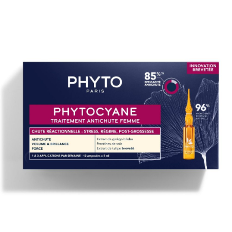 Anti-Hair Loss Treatment - Reactive Hair Loss - PhytoCyane - 12 x 5ml