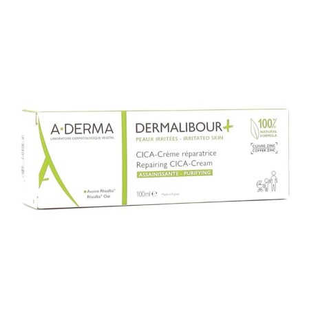  Dermalibour + with Rhealba Oat Seedlings: Relieves, Repairs, Sanitizes - Tube of 100ml - A-Derma A-Derma