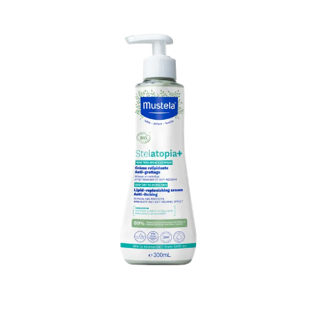 Stelatopia+ - Lipid-Replenishing Anti-Itching Cream - Mustela Pump Bottle 300 ml Mustela