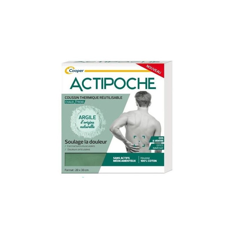 Actipoche coussin thermique Froid ou Chaud - Dos et ventre - 20 x 30 cm