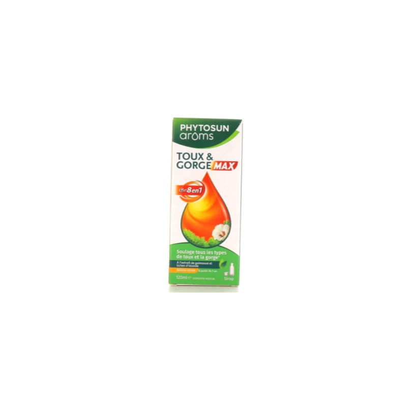 Toux & Gorge Max - Effet 8 en 1 - Phytosun Arôms - 120 ml