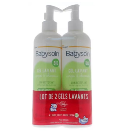 Organic Body & Hair Cleansing Gel - Babysoin - Pack of 2 X 500 ml