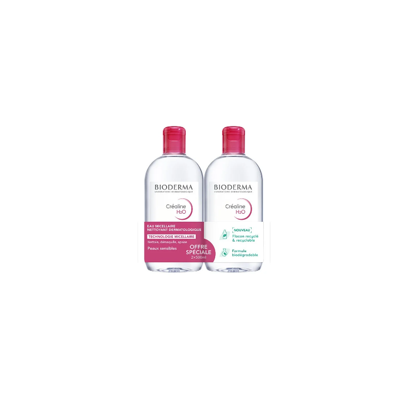 Crealine H2O - Eau Micellaire Sans Parfum - Bioderma - 2 x 500 ml