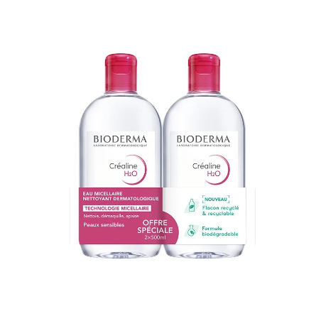Crealine H2O - Micellar Water Fragrance Free - Bioderma - 2 x 500 ml