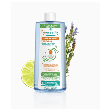 Gel Assainissant  Antibactérien Recharge - PURESSENTIEL aux 3 huiles essentielles - 975 ml