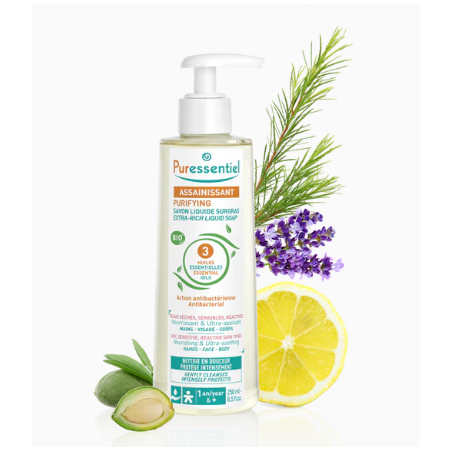 Savon Liquide Surgras - Assainissant - 3 Huiles Essentielles - 250 ml