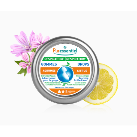 Gommes Agrumes Respiratoire Puressentiel Boite Métal 45g