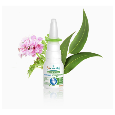 Puressentiel Organic Essential Oils Decongestant Nasal Spray, 15ml Bottle