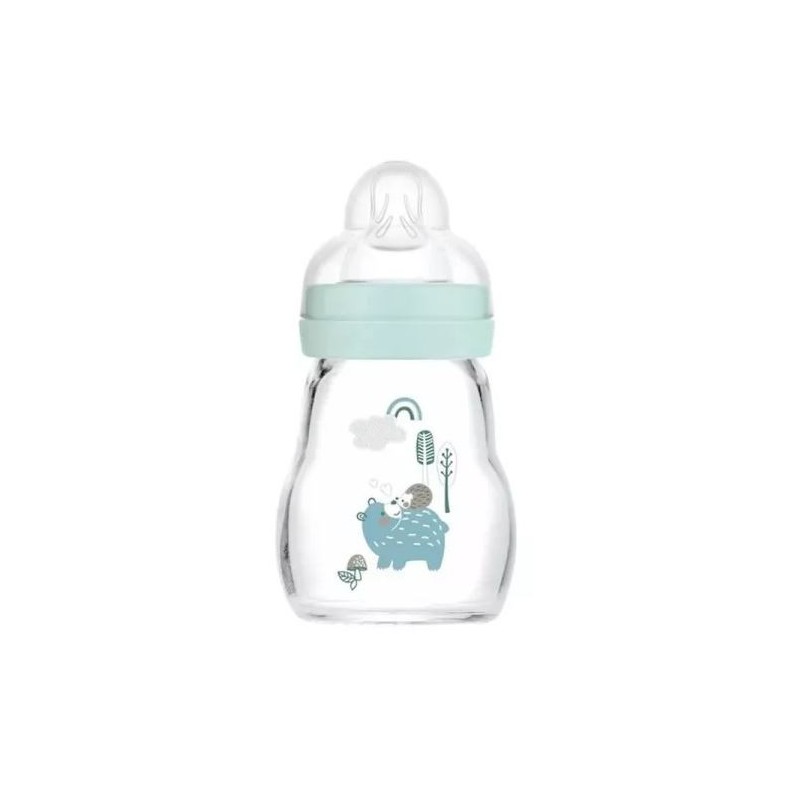  Glass Baby Bottle - MAM - Bear Pattern - 170 ml Mam