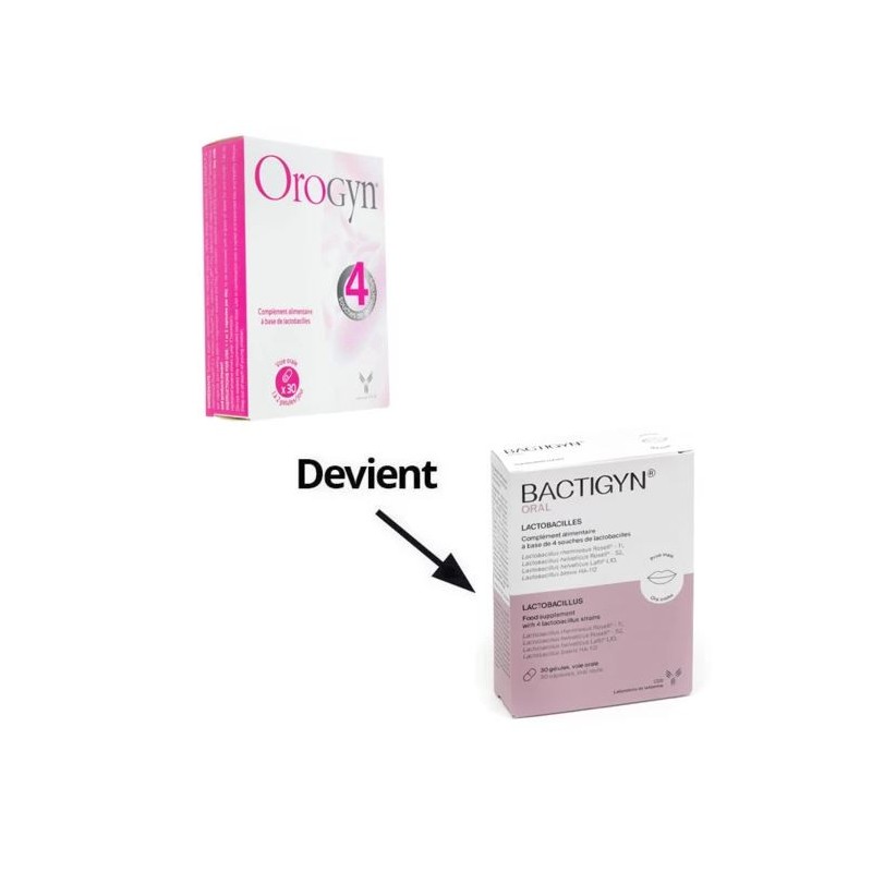  Bactigyn remplace Orogyn - lactobacilles pour la flore vaginale - 30 gelules - Orogyn,