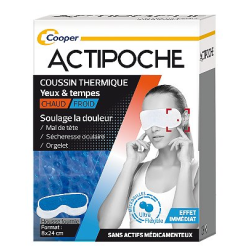 Actipoche - Thermal Cushion With Microbeads - Eyes & Temples + Cover - Size 8 X 24 cm Actipoche