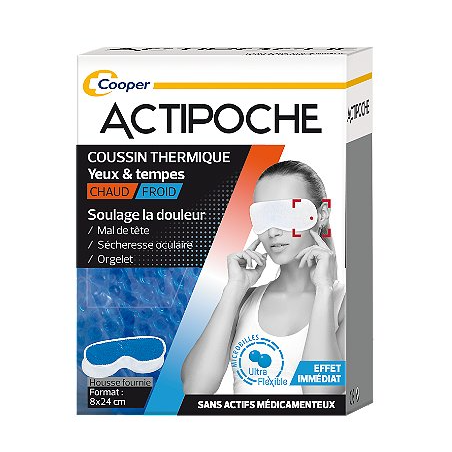 Actipoche - Thermal Cushion With Microbeads - Eyes & Temples + Cover - Size 8 X 24 cm Actipoche