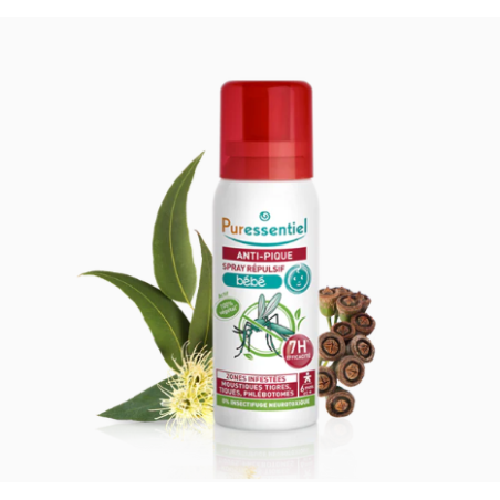Anti-Pique - Spray Répulsif Bébé - Puressentiel - 60 ml (Péremption 03/2026)