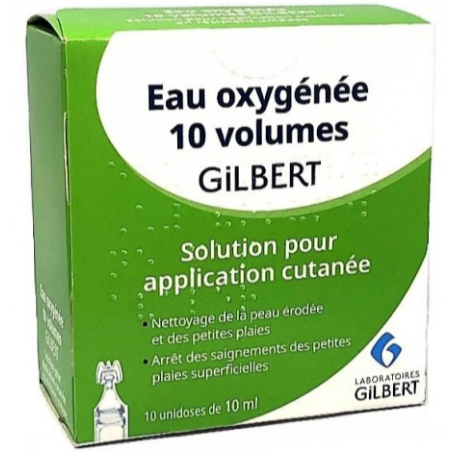 Eau Oxygénée 10 Volumes - Gilbert - 10 Unidoses de 10 ml
