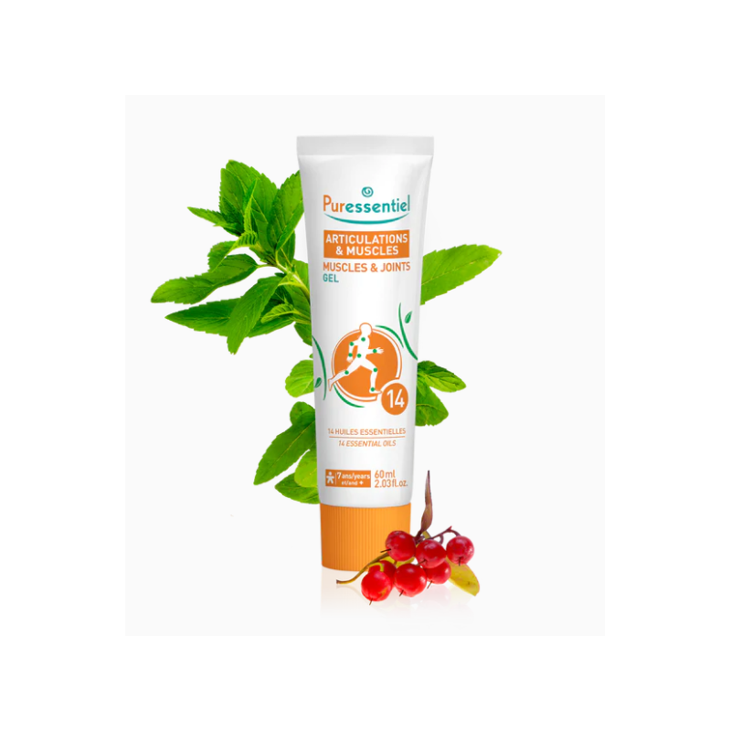 Articulations et Muscles Gel Aux 14 Huiles Essentielles, Puressentiel, 60 ml