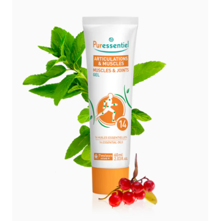 Articulations et Muscles Gel Aux 14 Huiles Essentielles, Puressentiel, 60 ml