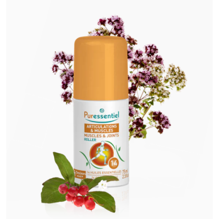 Articulations et Muscles Roller Aux 14 Huiles Essentielles, Puressentiel 75 ml