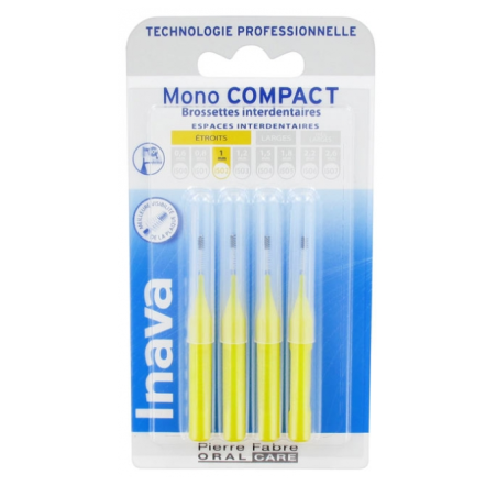 Brossettes Interdentaires - Mono Compact - 1 mm - Etroits  - Inava - 4 Brossettes
