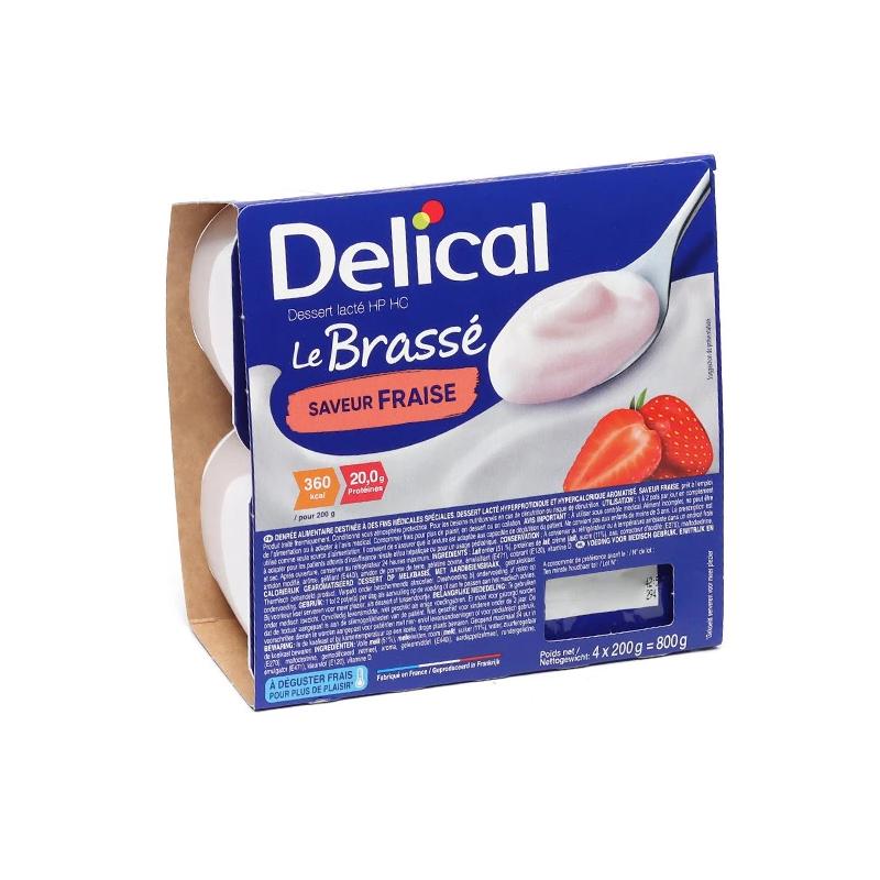 Strawberry Brassé - Milky Cream Dessert - Gluten Free - Délical - 4x200g
