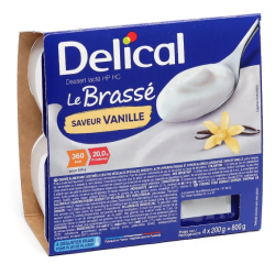 Brassé à la vanille - Crème dessert lactée - Sans gluten - Délical - 4x200g