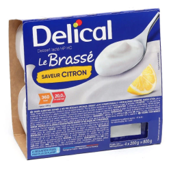 Brassé au citron - Crème dessert lactée - Sans gluten - Délical - 4x200g
