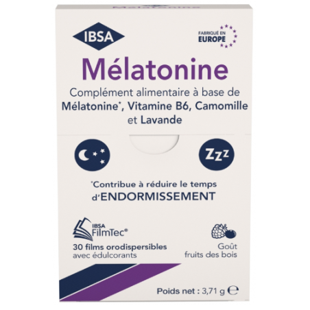 Mélatonine - Réduit le temps d'endormissement - 30 films orodispersibles