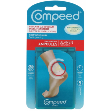 Pansements Ampoules - Soulage la Douleur - Compeed - 5 Pansements Moyens