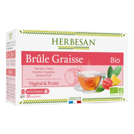 Herbesan Bio Brûle Graisse n°11 - Infusions saveur Ananas - 20 sachets doses
