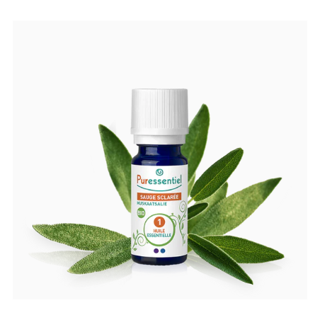 Organic Clary Sage Essential Oil, Puressentiel - 5 ml