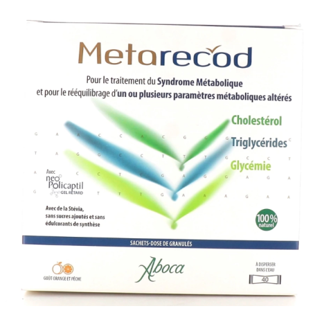 Syndrome Métabolique - Cholestérol - Triglycérides - Glycémie - Metarecod - 40 sticks