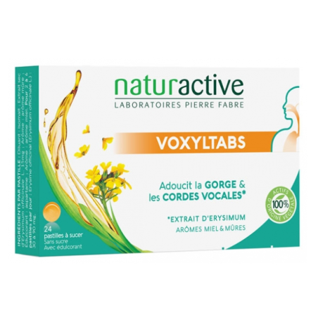 VoxylTabs - Adoucit la Gorge - Extrait d'erysimum - Naturactive - 24 Pastilles