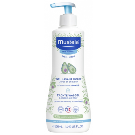 Gel Lavant Doux - Corps et Cheveux - Peau Normale - Mustela - 500 ml