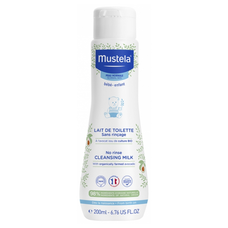 Lait De Toilette Sans Rinçage - Visage et Siège - Mustela - 200 ml