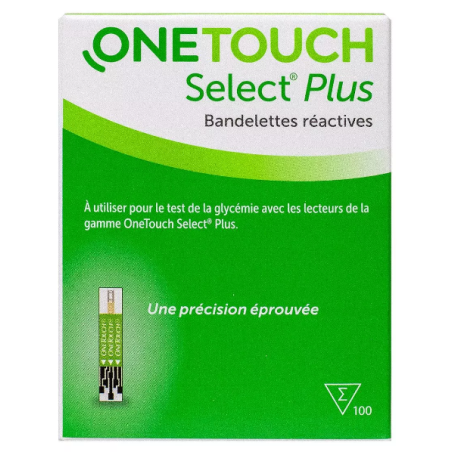SELECT PLUS Reactive Strips - Blood Glucose Test - OneTouch - 100 Strips
