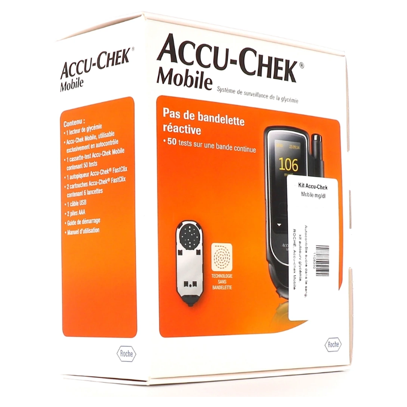 Lecteur De Glycemie Et Autopiqueur - Surveillance de Glycémie - Accu-Chek MOBILE - Set d'Initiation