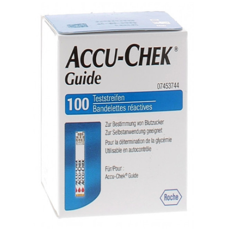 Test Strips - Blood Glucose Monitoring - Accu-chek Guide - 100 Strips