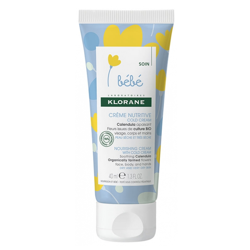 Crème Nutritive Cold Cream - Calendula Apaisant - Klorane Bébé - 40 ml
