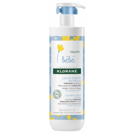 No-Rinse Cleansing Milk - With Soothing Calendula - Klorane Baby - 750ml