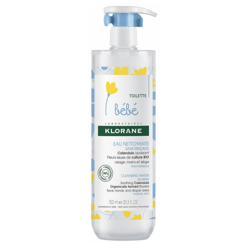 Eau Nettoyante Sans Rinçage - Calendula Apaisant - Klorane - 750ml