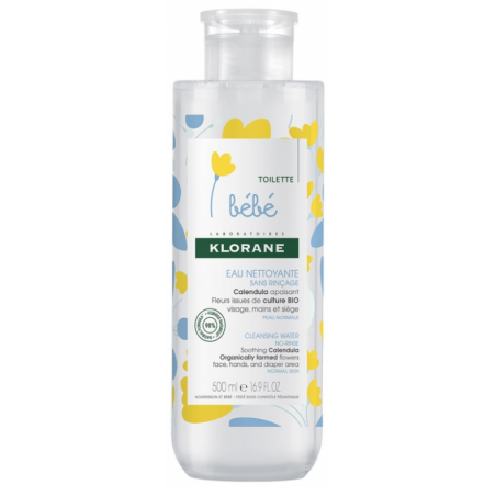 Eau Nettoyante Sans Rinçage - Calendula Apaisant - Klorane - 500 ml