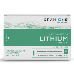 Granions de Lithium - Troubles du Sommeil - Oligothérapie - 30 Ampoules Buvables