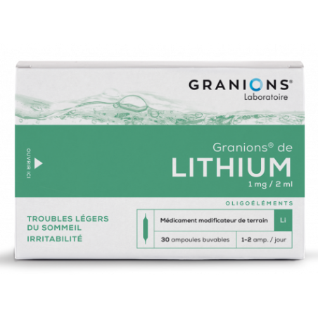 Lithium Granions - Sleep Disorders - Oligotherapy - 30 Drinking Ampoules