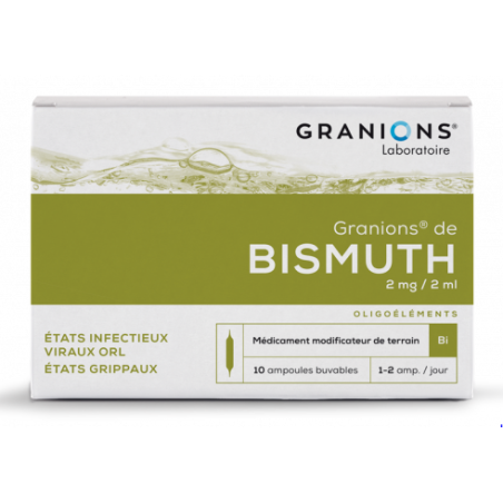 Bismuth Granions - ENT, Infectious Diseases - Oligotherapy - 10 Drinking Ampoules