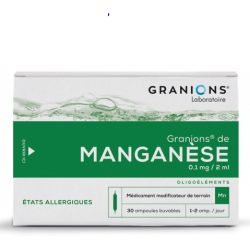 Granions de Manganèse - Etats Allergiques - Oligothérapie - 30 Ampoules Buvables
