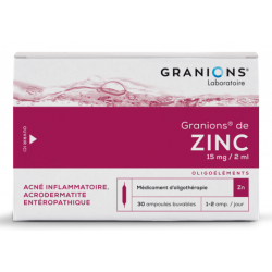 Granions de Zinc - Dermatologie - Oligothérapie - 30 Ampoules Buvables