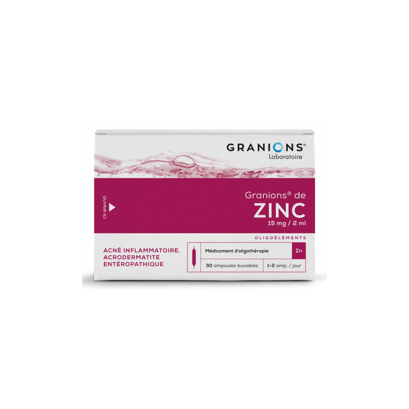 Granions de Zinc - Dermatologie - Oligothérapie - 30 Ampoules Buvables